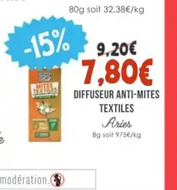 Naturalia ARIES Diffuseur anti-mites textiles offre
