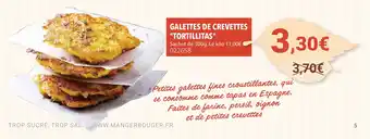 Gel 2000 Galettes de crevettes tortillitas offre