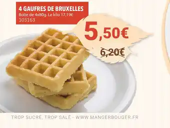 Gel 2000 4 gaufres de bruxelles offre