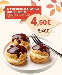 Gel 2000 20 profiteroles chantilly sauce chocolat offre