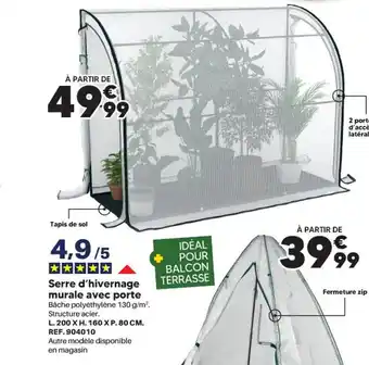 Shopix Serre d'hivernage murale avec porte offre