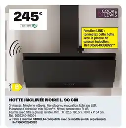 Brico Dépôt Hotte inclinée noire offre