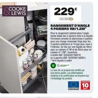 Brico Dépôt Rangement d'angle 4 paniers offre
