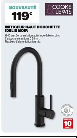 Brico Dépôt Mitigeur haut douchette idelie noir offre