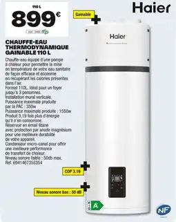 Brico Dépôt HAIER Chauffe-eau thermodynamique gainable offre