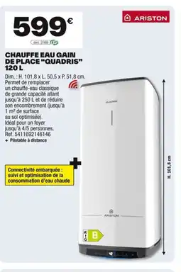 Brico Dépôt ARISTON Chauffe eau gain de place offre