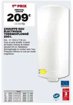 Brico Dépôt Chauffe-eau électrique thermoplongé offre