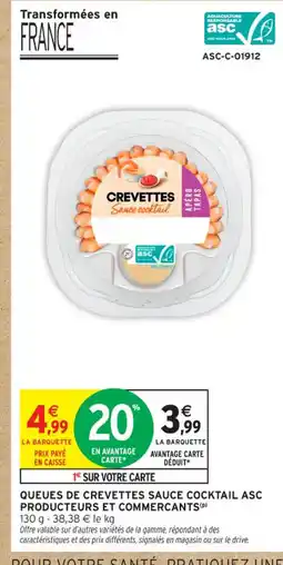 Intermarché Contact Queues de crevettes sauce cocktail asc producteurs et commercants offre