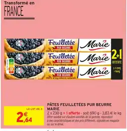 Intermarché Contact MARIE Påtes feuilletées pur beurre offre