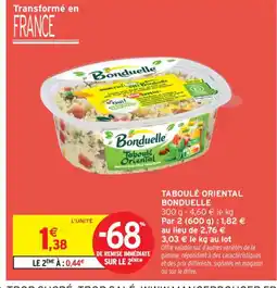 Intermarché Contact BONDUELLE Taboulé oriental offre