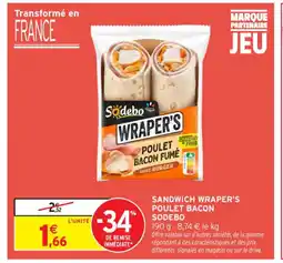 Intermarché Contact SODEBO Sandwich wraper's poulet bacon offre