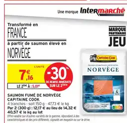 Intermarché Contact CAPITAINE COOK Saumon fumé de norvège offre