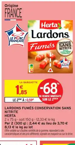 Intermarché Contact HERTA Lardons fumés conservation sans nitrite offre