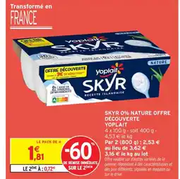 Intermarché Contact YOPLAIT Skyr 0% nature offre découverte offre