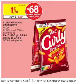 Intermarché Contact VICO Curly original cacahuète offre