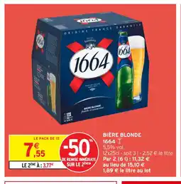 Intermarché Contact 1664 Bière blonde offre