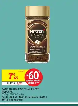 Intermarché NESCAFÉ Café soluble spécial filtre offre