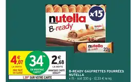 Intermarché NUTELLA B-ready gaufrettes fourrées offre