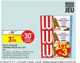 Intermarché LU Petit écolier tendre cœur au lait offre