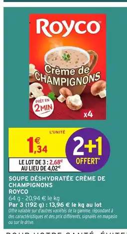 Intermarché ROYCO Soupe déshydratée crème de champignons offre