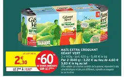 Intermarché GÉANT VERT Maïs extra croquant offre