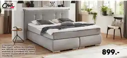 Möbel Martin Lit boxspring Tissu argent, surface de couchage env. 180x200 cm offre