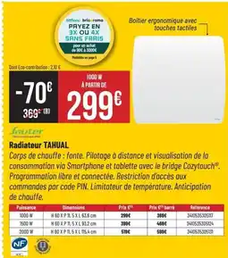 Bricorama TAHUAL Radiateur offre