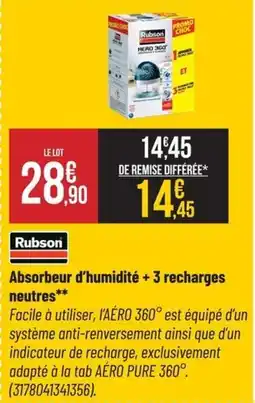 Bricorama RUBSON Absorbeur d'humidité + 3 recharges neutres offre