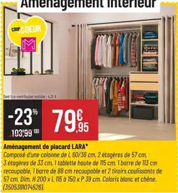 Bricorama Aménagement de placard lara offre