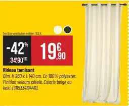 Bricorama Rideau tamisant offre