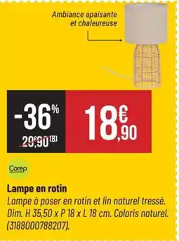 Bricorama Lampe en rotin offre