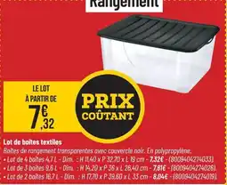 Bricorama Lot de boîtes textiles offre