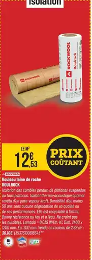 Bricorama ROCKWOOL Rouleau laine de roche roulrock offre