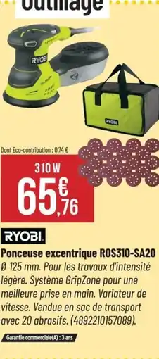 Bricorama RYOBI Ponceuse excentrique ROS310-SA20 offre