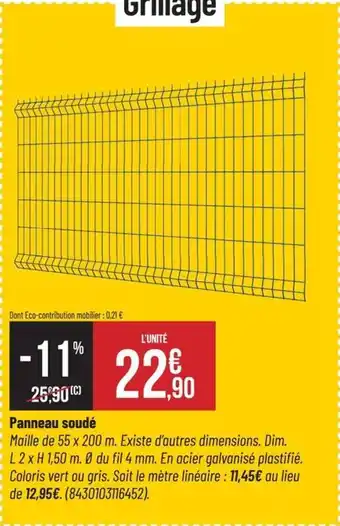 Bricorama Panneau soudé offre