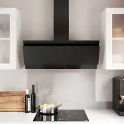 Brico Dépôt Hotte inclinée noire l. 90 cm offre