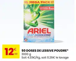 Stokomani Ariel 50 DOSES DE LESSIVE POUDRE offre