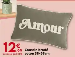 Maxi Bazar Coussin brodé Amour offre