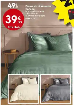 Maxi Bazar Parure de lit Veloutea flanelle - Vert offre