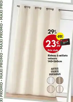 Maxi Bazar Rideau à œillets velours offre