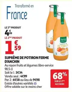 Auchan Supermarché Ferme d'anchin - suprême de potiron ferme offre