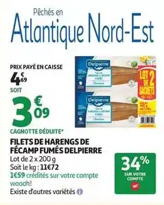 Auchan Supermarché Delpierre - filets de harengs de fecamp fumes offre