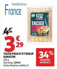 Auchan Supermarché Kara - tacos poulet et boeuf offre