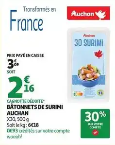 Auchan Supermarché Auchan - bâtonnets de surimi offre