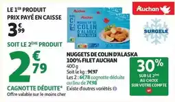 Auchan Supermarché Auchan - nuggets de colin d'alaska 100% filet offre