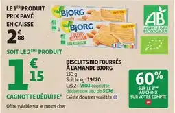 Auchan Supermarché Bjorg - biscuits bio fourrés à l'amande offre