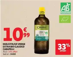 Auchan Supermarché Carapelli - huile d'olive vierge extra bio classico offre