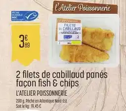 E.Leclerc Durable - 2 filets de cabillaud panés façon fish & chips offre