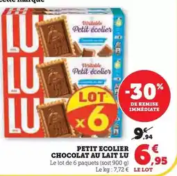 Super U Lu - petit ecolier chocolat au lait offre
