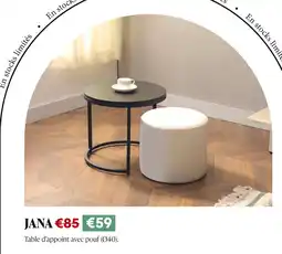 Meubles Crack JANA Table d'appoint avec pouf offre